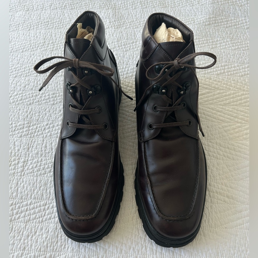 Ferragamo Men's Leather Lace Up Boot